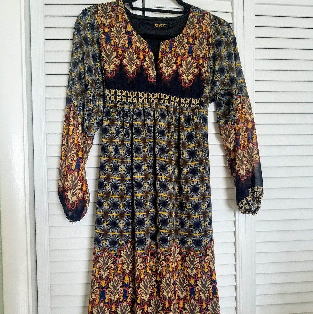 Empire waist long sleeve dress